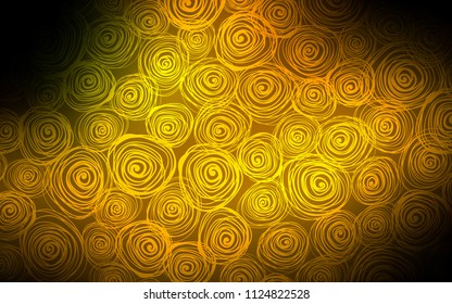 Dark Green, Yellow vector doodle blurred pattern. Sketchy doodles with roses on blurred background. Brand-new design for your business.