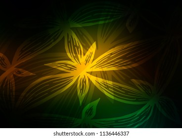 Dark Green, Yellow vector doodle blurred template. A completely new color illustration in doodle style. The completely new template can be used for your brand book.