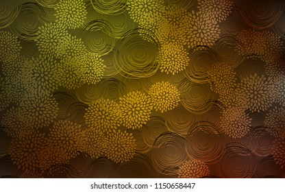 Dark Green, Yellow vector doodle bright layout. Decorative shining illustration with doodles on abstract template. Hand painted design for web, leaflet, textile.