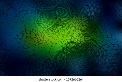Dark Green, Yellow vector doodle blurred texture. A vague abstract illustration with flowers in doodles style. Hand painted design for web, wrapping, wallpaper.