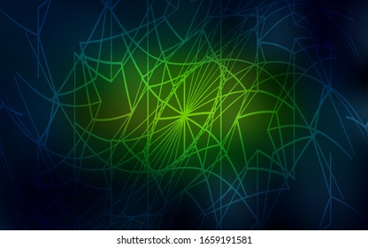 Dark Green, Yellow vector doodle blurred pattern. An elegant bright illustration with lines drawn by child in Natural style. A new texture for your design.
