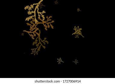 Dark Green, Yellow vector doodle background with sakura. Illustration with doodles on abstract template. Template for backgrounds of cell phones.