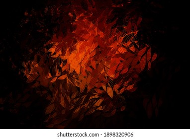 Diseño de doodle vectorial amarillo oscuro verde con hojas. Ilustración creativa de estilo borroso con hojas. Nuevo diseño para su negocio.