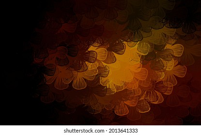 Dark Green, Yellow vector doodle background with trees, branches. Modern abstract illustration with flowers. A new texture for your wallpaper design.