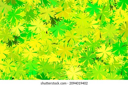 Dark Green, Yellow vector doodle template with flowers. Colorful illustration in doodle style with flowers. New template for your design.