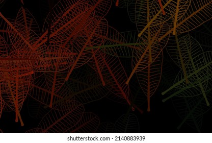 Dark Green, Yellow vector doodle template with flowers, leaves. Decorative design in Indian style on white background. Colorful pattern for kid's books.