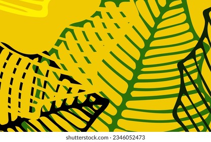 Dark Green, Yellow vector doodle pattern with leaves. Colorful illustration in doodle style with leaves. New template for your brand book.