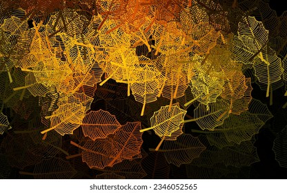 Dark Green, Yellow vector doodle layout with leaves. Abstract illustration with leaves, flowers in doodles style. Brand new style for your business design.