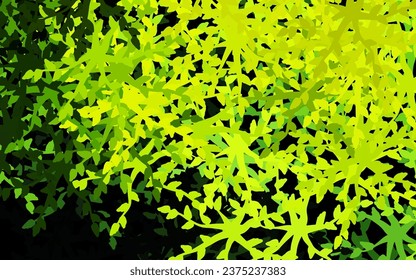 Dark Green, Yellow vector doodle layout with flowers, leaves. Glitter abstract illustration with leaves and flowers. A new texture for your wallpaper design.