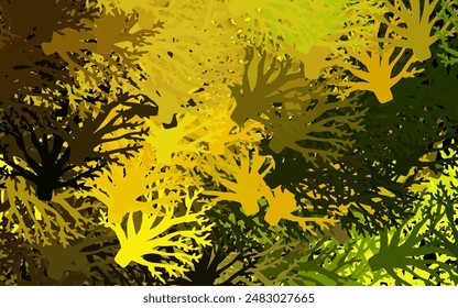 Dark Green, Yellow vector doodle texture with flowers. Decorative design of flowers on white background. Hand painted design for web, leaflets.