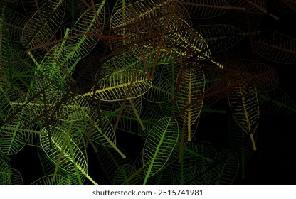 Dark Green, Yellow vector doodle background with leaves. Blurred decorative design in Indian style with leaves. Doodle design for your web site.