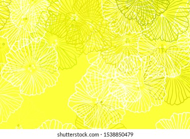 Dark Green, Yellow vector elegant template with leaves. Brand new colored illustration with flowers. Hand painted design for web, leaflets.