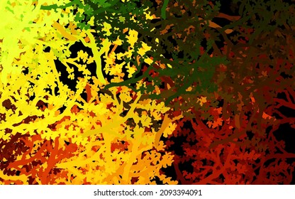 Dark Green, Yellow vector elegant template with trees, branches. Creative illustration in abstract style with trees. Doodle design for your web site.