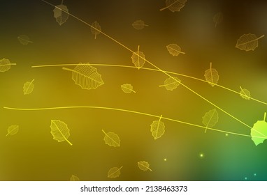 Dark Green, Yellow vector elegant template with trees, branches. Sketchy doodle flowers on white background. Doodle design for your web site.