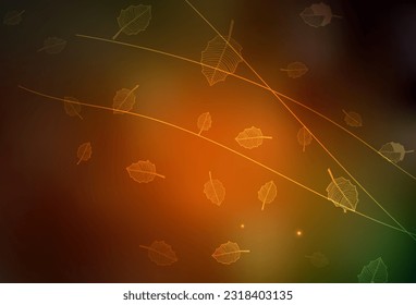 Dark Green, Yellow vector elegant background with trees, branches. Creative illustration in blurred style with flowers. New design for your business.