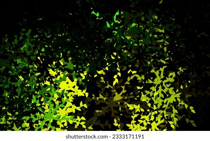 Dark Green, Yellow vector elegant pattern with flowers, leaves. Illustration with doodles on abstract template. Pattern for heads of websites, designs.