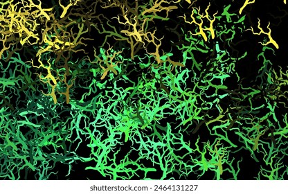 Dark Green, Yellow vector elegant wallpaper with leaves, branches. Leaves and branches with gradient on white background. A new texture for your wallpaper design.