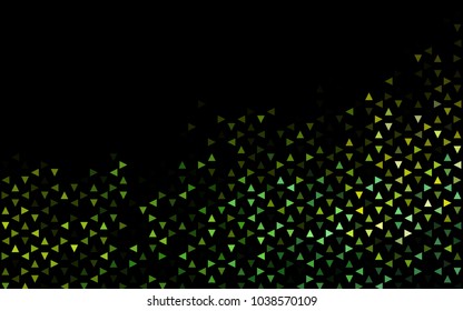 Dark Green, Yellow vector geometric simple minimalistic background, which consist of triangles on white background. Triangular pattern with gradient for your business design. 
