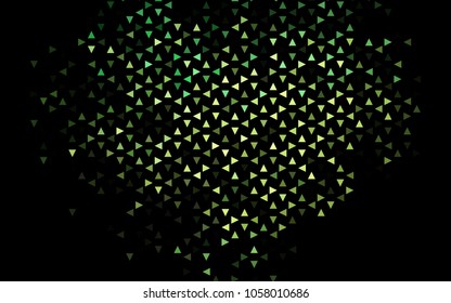 Dark Green, Yellow vector geometric simple minimalistic background, which consist of triangles on white background. Triangular pattern with gradient for your business design. 