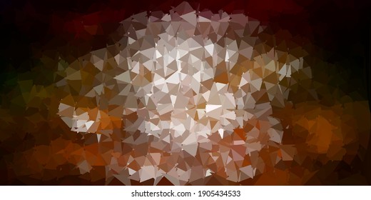 Dunkelgrünes, gelbes, geometrisches polygonales Layout der Vektorgrafik. Moderne abstrakte Illustration mit polygonalen Dreiecken. Hintergrund für Mobiltelefone.