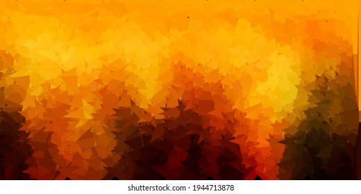 Dunkelgrünes, gelbes, geometrisches polygonales Design. Mosaikfarbige Illustration mit Dreieckskonzept. Bildschirmhintergrund für Ihre Web-Apps.