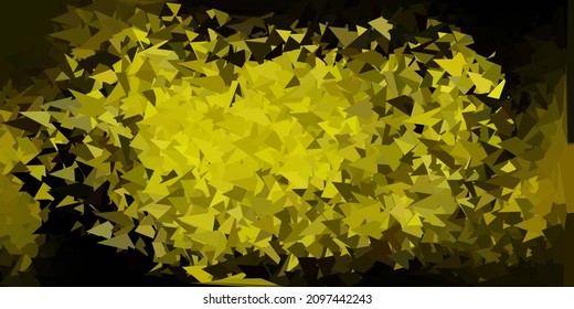 Dark green, yellow vector geometric polygonal wallpaper. Gradient illustration in polygonal style with triangles. Multipurpose app design.