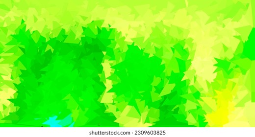 Diseño poligonal vectorial geométrico oscuro, verde oscuro y amarillo. Ilustración inteligente en estilo faceta con triángulos abstractos. Muestra para tus diseños.