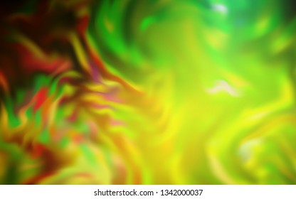 Dark Green, Yellow vector glossy abstract layout. Glitter abstract illustration with gradient design. Background for designs.