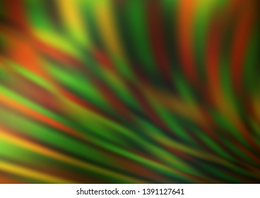 Dark Green, Yellow vector glossy bokeh pattern. Creative illustration in halftone style with gradient. The template for backgrounds of cell phones.
