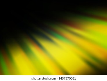 Dark Green, Yellow vector glossy abstract template. Colorful abstract illustration with gradient. The background for your creative designs.