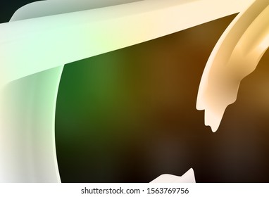 Dark Green, Yellow vector glossy abstract background. Shining colorful illustration in smart style. Elegant background for a brand book.