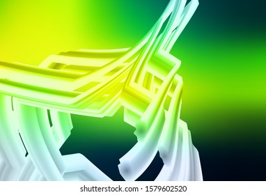 Dark Green, Yellow vector glossy abstract backdrop. An elegant bright illustration with gradient. New design for your business.