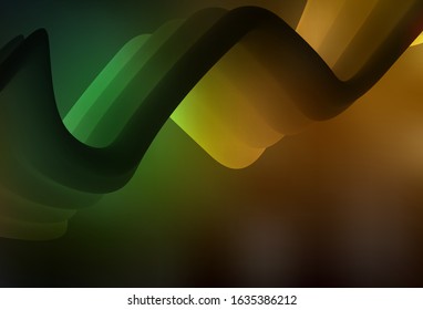 Dark Green, Yellow vector glossy abstract layout. Creative illustration in halftone style with gradient. Elegant background for a brand book.