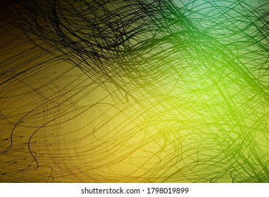 Dark Green, Yellow vector glossy abstract background. Abstract colorful illustration with gradient. New style for your business design.