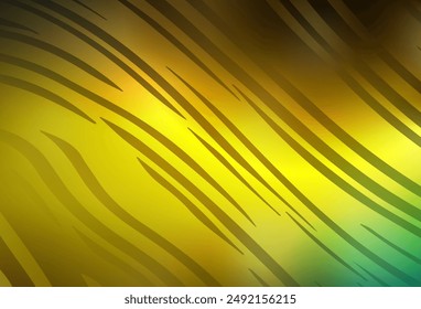 Dark Green, Yellow vector glossy abstract backdrop. Glitter abstract illustration with gradient design. Background for designs.