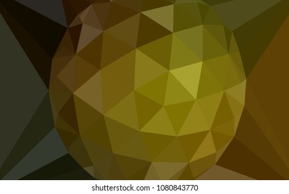 Dark Green, Yellow vector gradient triangles texture with a gem in a centre. Colorful abstract illustration with triangles. A completely new design for your leaflet.