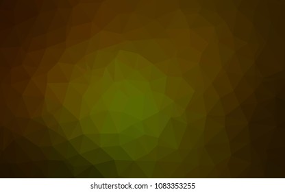 Dark Green, Yellow vector gradient triangles template. Glitter abstract illustration with an elegant triangles. Brand new design for your business.
