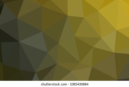 Dark Green, Yellow vector gradient triangles template. Shining polygonal illustration, which consist of triangles. Textured pattern for your backgrounds.