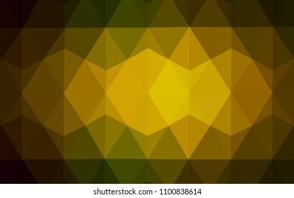 Dark Green, Yellow vector gradient triangles pattern. Elegant bright polygonal illustration with gradient. Triangular pattern for your design.
