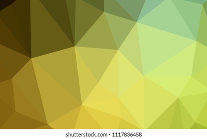 Dark Green, Yellow vector gradient triangles texture. A sample with polygonal shapes. Brand new style for your business design.