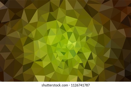 Dark Green, Yellow vector gradient triangles template. Polygonal abstract illustration with gradient. Brand new design for your business.