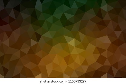 Dark Green, Yellow vector gradient triangles pattern. Triangular geometric sample with gradient.  A new texture for your web site.