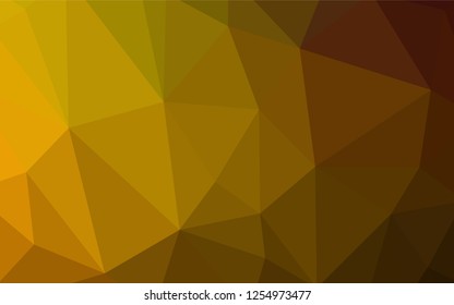 Dark Green, Yellow vector gradient triangles template. Glitter abstract illustration with an elegant triangles. Brand new design for your business.