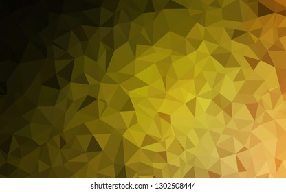 Dark Green, Yellow vector gradient triangles template. Geometric illustration in Origami style with gradient.  Template for cell phone's backgrounds.