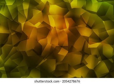 Dark Green, Yellow vector gradient triangles texture. A completely new color illustration in a polygonal style. Template for cell phone's backgrounds.
