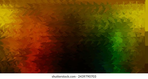 Diseño de polígono de degradado vectorial verde oscuro y amarillo. Ilustración en estilo de cristal roto con triángulos. Fondo para teléfonos móviles.