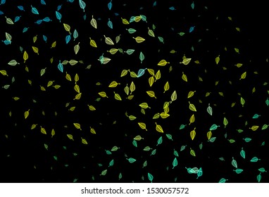 Dark Green, Yellow vector hand painted texture. Glitter abstract illustration with leaves. Hand painted design for wrapping, wallpaper.