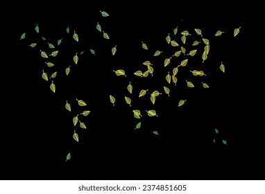 Dark Green, Yellow vector hand painted backdrop. Sketchy doodles with colorful gradient leaves. Pattern for brand book.