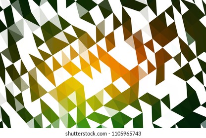 Dark Green, Yellow vector hexagon mosaic texture. Shining illustration, which consist of triangles. The polygonal design can be used for your web site.