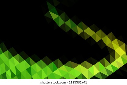 Dark Green, Yellow vector hexagon mosaic cover. Colorful abstract illustration with gradient. Triangular pattern for your business design.